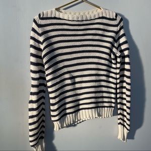 MaxMara Weekend striped knit boatneck classic pullover sweater long sleeve top